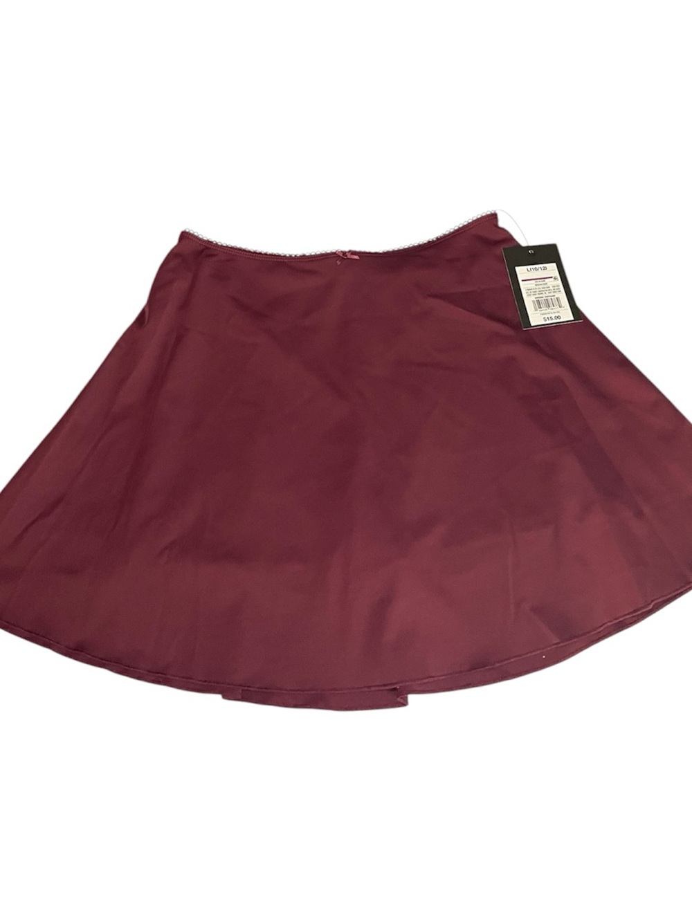Art Class Girls L 10/12 Burgundy Satin Skort NWT Built In Shorts Wine Red Skirt